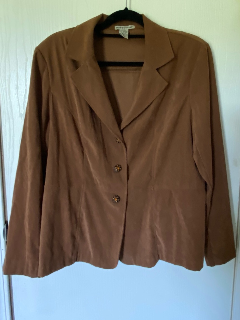 Notations Women's Brown Two-Button Blazer